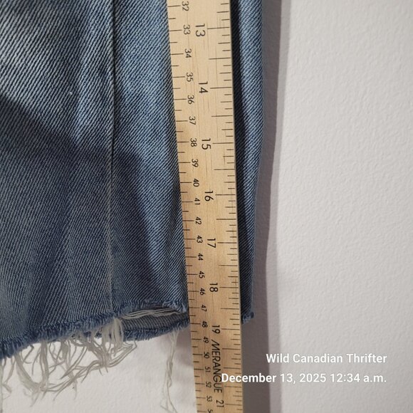 Jack & Jones 36 Light Blue Distressed Denim Shorts Raw Hem Button Fly - Picture 6 of 6